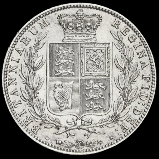 1879 Queen Victoria Young Head Silver Half Crown Reverse