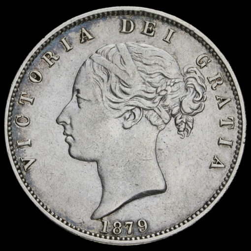 1879 Queen Victoria Young Head Silver Half Crown Obverse