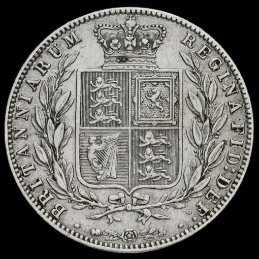 1879 Queen Victoria Young Head Silver Half Crown Revese
