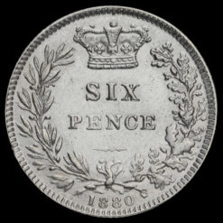1880 Queen Victoria Young Head Silver Sixpence Reverse