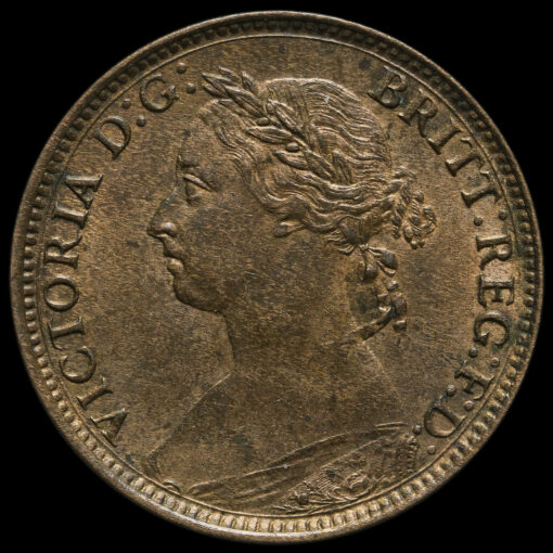 1885 Queen Victoria Bun Head Farthing Obverse