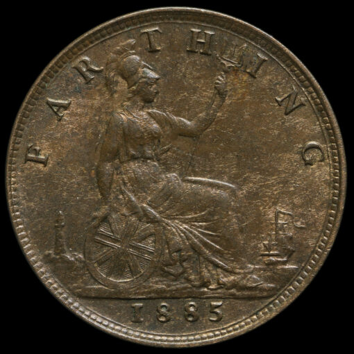 1885 Queen Victoria Bun Head Farthing Reverse