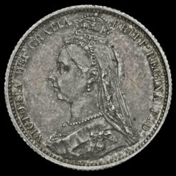 1887 Queen Victoria Jubilee Head Silver Sixpence Obverse