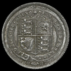 1887 Queen Victoria Jubilee Head Silver Sixpence Reverse