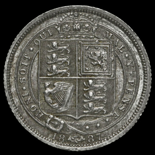 1887 Queen Victoria Jubilee Head Silver Sixpence Reverse