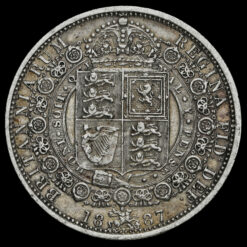1887 Queen Victoria Jubilee Head Silver Half Crown Reverse