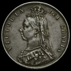 1887 Queen Victoria Jubilee Head Silver Half Crown Obverse