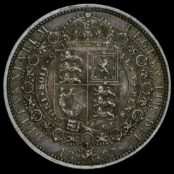 1887 Queen Victoria Jubilee Head Silver Half Crown Reverse