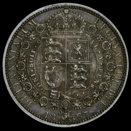 1887 Queen Victoria Jubilee Head Silver Half Crown Reverse