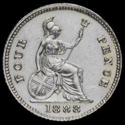 1888 Queen Victoria Jubilee Head Silver Groat Reverse