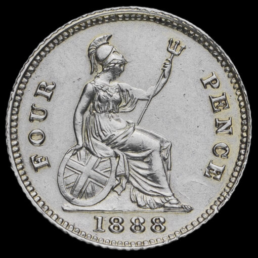 1888 Queen Victoria Jubilee Head Silver Groat Reverse