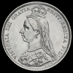 1888 Queen Victoria Jubilee Head Silver Sixpence Obverse