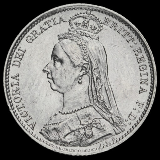 1888 Queen Victoria Jubilee Head Silver Sixpence Obverse