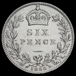 1888 Queen Victoria Jubilee Head Silver Sixpence Reverse