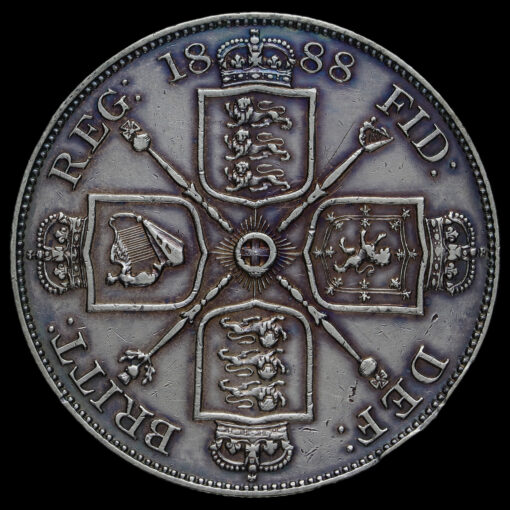 1888 Queen Victoria Jubilee Head Silver Double Florin Reverse