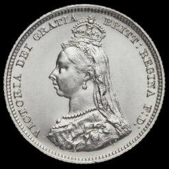 1888 Queen Victoria Silver Shilling (8 over 7) Obverse