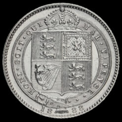 1888 Queen Victoria Silver Shilling (8 over 7) Reverse