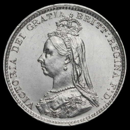 1888 Queen Victoria Jubilee Head Silver Threepence Obverse