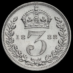 1888 Queen Victoria Jubilee Head Silver Threepence Reverse
