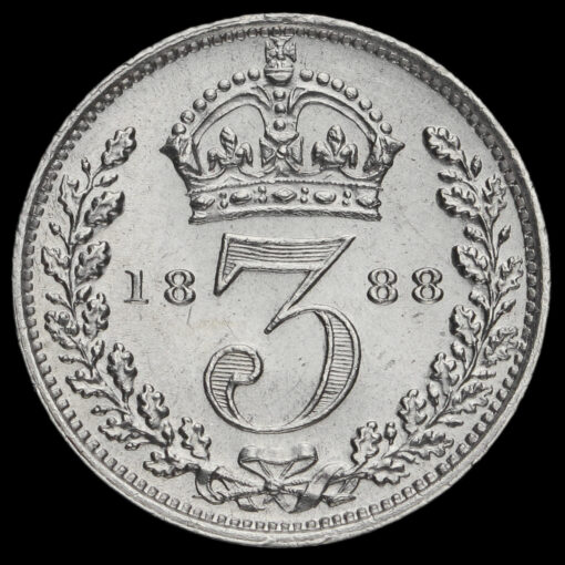 1888 Queen Victoria Jubilee Head Silver Threepence Reverse