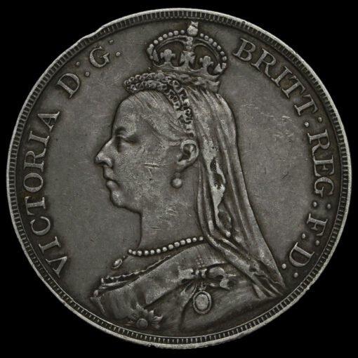 1889 Queen Victoria Jubilee Head Silver Crown Obverse