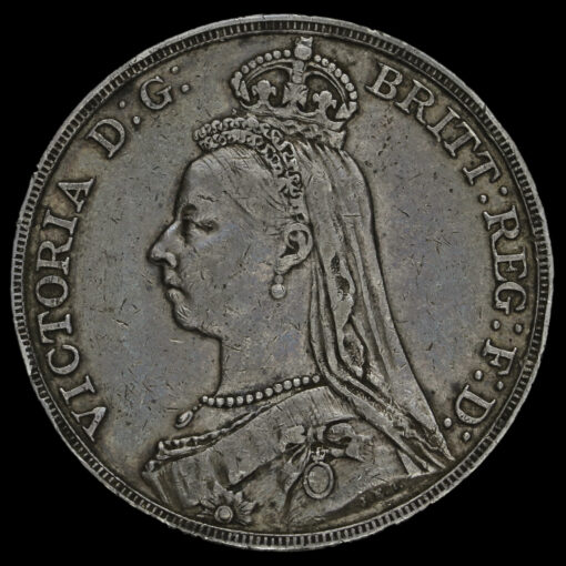 1890 Queen Victoria Jubilee Head Silver Crown Obverse