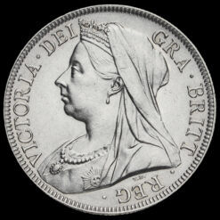 1894 Queen Victoria Veiled Head Silver Half Crown Obverse