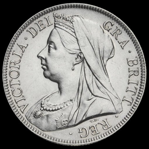 1894 Queen Victoria Veiled Head Silver Half Crown Obverse