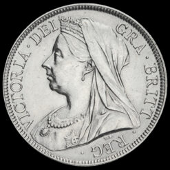 1895 Queen Victoria Veiled Head Silver Half Crown Obverse