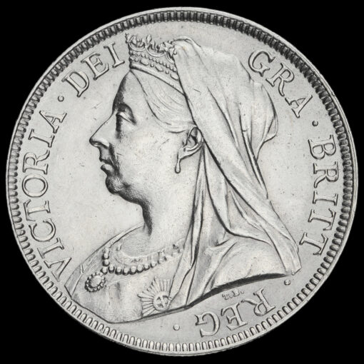1895 Queen Victoria Veiled Head Silver Half Crown Obverse