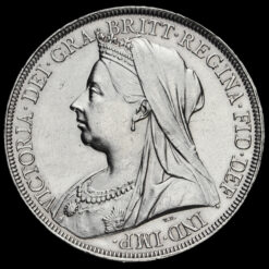 1897 Queen Victoria Veiled Head Silver LXI Crown Obverse