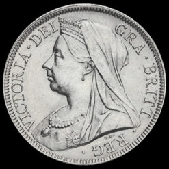 1898 Queen Victoria Veiled Head Silver Half Crown Obverse