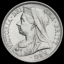 1899 Queen Victoria Veiled Head Silver Half Crown Obverse