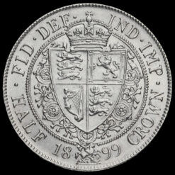 1899 Queen Victoria Veiled Head Silver Half Crown Reverse