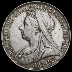 1900 Queen Victoria Veiled Head LXIII Silver Crown Obverse