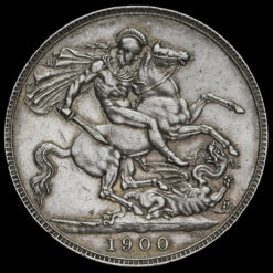1900 Queen Victoria Veiled Head LXIII Silver Crown Reverse