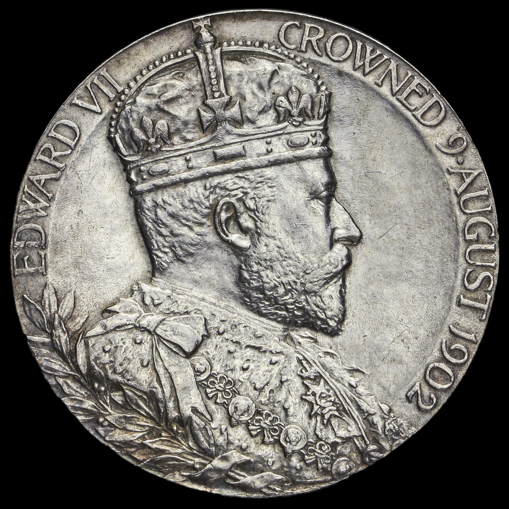 1902 Edward VII Coronation Official Silver Medal Obverse