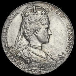 1902 Edward VII Coronation Official Silver Medal Reverse
