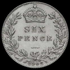 1902 Edward VII Silver Matt Proof Sixpence Reverse