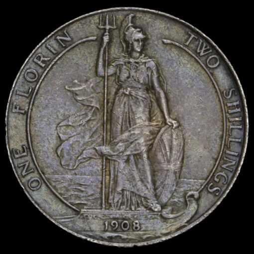 1908 Edward VII Silver Florin Reverse
