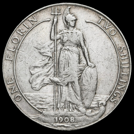 1908 Edward VII Silver Florin Reverse