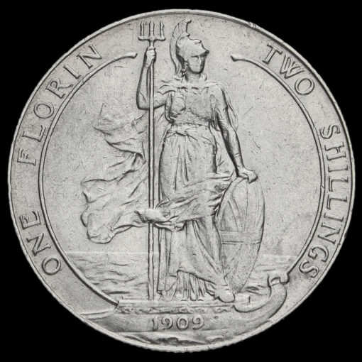 1909 Edward VII Silver Florin Reverse