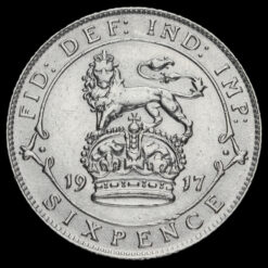 1917 George V Silver Sixpence Reverse