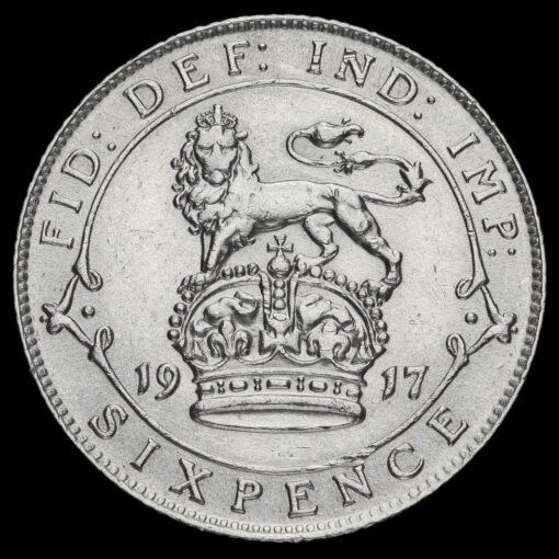 1917 George V Silver Sixpence Reverse