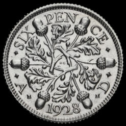 1928 George V Silver Sixpence Reverse