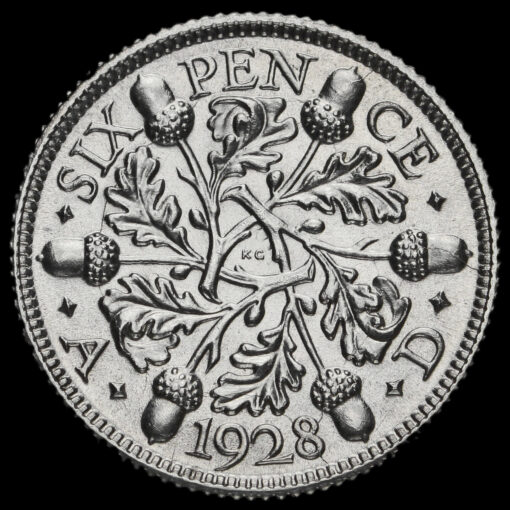 1928 George V Silver Sixpence Reverse