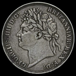 1821 George IV Milled Silver Secundo Crown Obverse