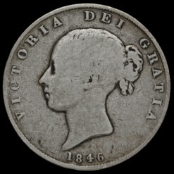 1846 Queen Victoria Young Head Silver Half Crown Obverse