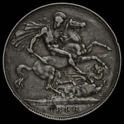 1896 Queen Victoria Veiled Head Silver LX Crown Reverse