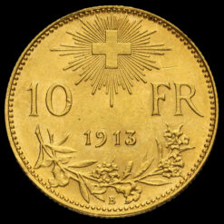 Switzerland 1913 Gold 10 Francs Reverse